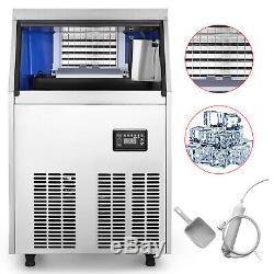 60KG/132LBS Commercial Ice Cube Maker Machine Heat Insulation 110V Restaurants