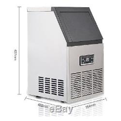 60KG/132Lbs Commercial Bar Ice Maker Cube Machine Stainless Steel 110V USA STOCK