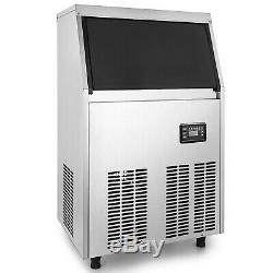 60KG Commercial Ice Maker Ice Cube Maker Ice Cream Maker 132LBS 24Hrs Steel Auto