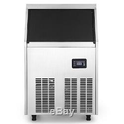 60KG Commercial Ice Maker Ice Cube Maker Ice Cream Maker 132LBS 24Hrs Steel Auto