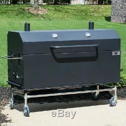60 Black Portable Commercial Outdoor Wild Game Pig BBQ Charcoal / Wood Smoker