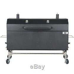60 Black Portable Commercial Outdoor Wild Game Pig BBQ Charcoal / Wood Smoker