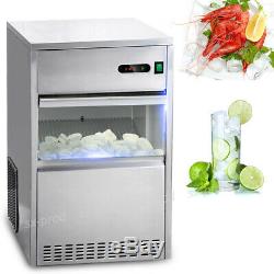 60 Lbs Ice Maker Countertop Commercial Bar House Auto Stainless Steel Machine