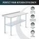 60x24 Commercial Stainless Steel Nsf Work Table Backsplash Adjustable Shelf Feet