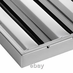 6 PACK 20X20 Commercial Stainless Steel Exhaust Hood Vent Baffle Grease Filter