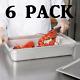 6 Pack Full Size 4 Deep Stainless Steel Commercial Steam Prep Table Food Pan