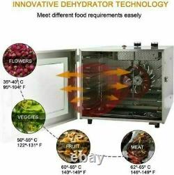 6-Tray Commercial Food Dehydrator Stainless Steel Fruit Jerky Meat Dryer Machine