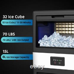 70LBS Built-In Commercial Ice Maker Freestand Undercounter Ice Cube Machine