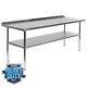 72 X 24 Stainless Steel Nsf Commercial Kitchen Prep & Work Table With Backsplash