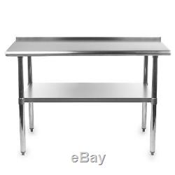 72 x 24 Stainless Steel NSF Commercial Kitchen Prep & Work Table with Backsplash