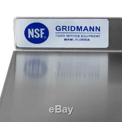 72 x 24 Stainless Steel NSF Commercial Kitchen Prep & Work Table with Backsplash