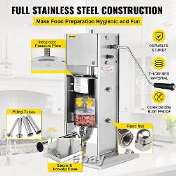 7L Vertical Commercial Sausage Stuffer 2 Speed Stainless Steel Meat Press Filler