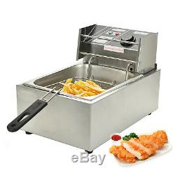 8L Commercial Electric Deep Fryer Countertop Basket French Fry Restaurant Home