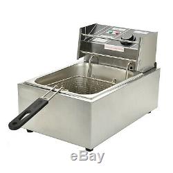 8L Commercial Electric Deep Fryer French Fry Home Bar Restaurant Tank with Basket