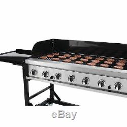 8 Stainless Steel Burner Commercial BBQ Propane Gas Grill 116K- Free Shipping
