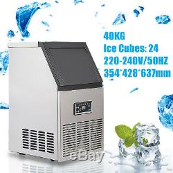 90Lbs Auto Commercial Ice Cube Maker Machine Stainless Steel Bar Drink 200W 40KG