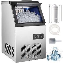 90lbs Built-in Commercial Ice Maker Stainless Steel Bar Restaurant Cube Machine