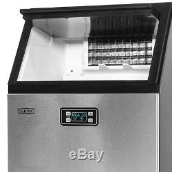 99lbs/hr Freestanding Ice Maker Commercial Built-in Ice Cube Stainless Steel