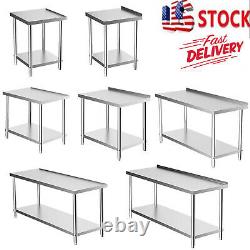 9 Style Stainless Steel Work Prep Table Station Commercial Kitchen Restaurant
