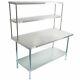 Any Size Stainless Steel Work Prep Table Commercial Overshelf Double Over Shelf