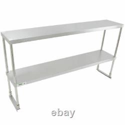 ANY SIZE Stainless Steel Work Prep Table Commercial Overshelf Double Over Shelf