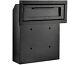 Adiroffice Black Coated Steel Through-the-door Safe Locking Drop Box Mailbox
