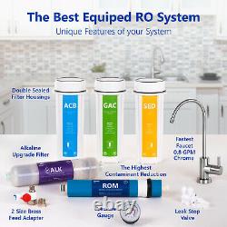 Alkaline Reverse Osmosis Water Filtration System Mineral RO with Gauge 100 GPD