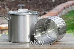 Barton 32Qt Stock Pot withStrainer Basket Commercial Stainless Steel Food Grade