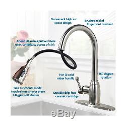 Best Commercial Stainless Steel Single Handle Pull Down Sprayer Kitchen Fauce