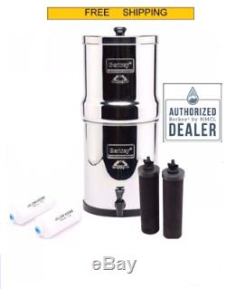 Big Berkey 2.25 Gal Water Filter System w 2 Black Filters & 2 Fluoride Filters