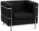 Black Leather-soft Le Corbusier Lc2 Lc3 Style Chair Stainless Frame Commercial