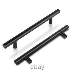 Black Stainless Steel Cabinet Pulls, Hole Centers 5in, Overall Length 7-9/16in