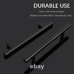 Black Stainless Steel Cabinet Pulls, Hole Centers 5in, Overall Length 7-9/16in