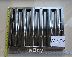 Box of 6 pc Defense Stainless Steel Commercial Hood Baffle Grease Filter 16 x 20