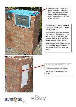 Brick in stainless steel parcel letterbox secure drop box mailbox brick insert