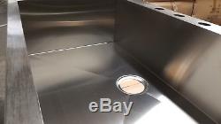 Brushed Stainless Steel Single Bowl Commercial Style Top Mount Kitchen Sink