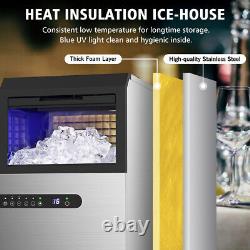 Built-In Commercial Ice Maker 100LBS Ice Stainless Steel Cube Machine Restaurant