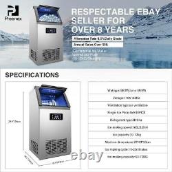 Built-In Stainless Steel Commercial 110Lbs/24H Ice Maker Portable Ice Machine