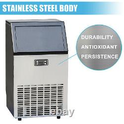 Built-in Commercial Ice Maker Stainless Steel Bar Restaurant Ice Cube Machine US