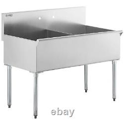 CHOOSE Steelton 16-Gauge Stainless Steel Two Compartment Commercial Utility Sink