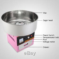 Carnival Electric Cotton Candy Maker Floss Machine Pink Commercial Party withCover