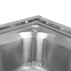 Catering Sink Commercial Stainless Steel Kitchen Double Bowl Drainer Unit & Tap