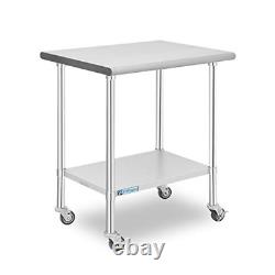 Chingoo Stainless Steel Table 24 X 30 Inches with Caster Wheels Commercial Heavy