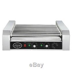 Clevr Commercial Hotdog Machine 11 Roller and 30 Hot Dog Grill Cooker Warmer