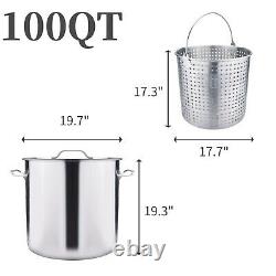 Commercial 100 QT. Crawfish Boil Pot Cooker Stainless Steel Deep Fryer Kit