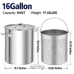 Commercial 100 QT. Turkey Fryer Pot Stainless Steel Crawfish Boiling Pot Outdoor