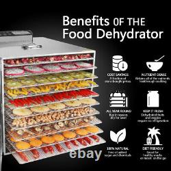 Commercial 10 Tray Stainless Steel Food Dehydrator 55L Fruit Meat Jerky Dryer