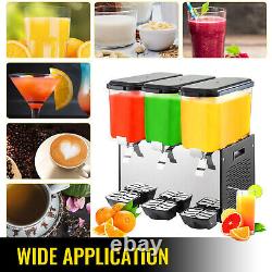 Commercial 18L×3 Tank Frozen Juice Beverage Dispenser Fruit Ice Tea Cold Drink