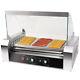 Commercial 18 Hot Dog Grill Cooker Machine 7 Roller With Cover Stainless Steel