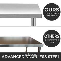 Commercial 18x30Stainless Steel Work Prep Table With 4 Wheels Kitchen